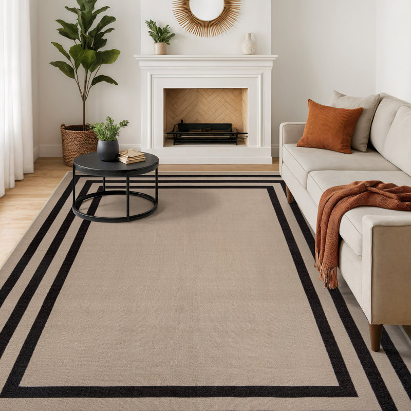 Tapis d'intérieur tissé à la machine Bolk, Cream, 5'x7'
