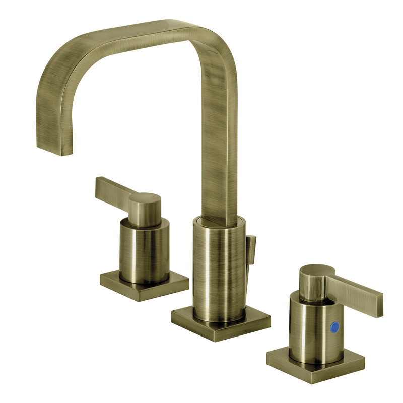 Kingston Brass NuvoFusion Two-Handle 3-Hole Deck Mount Widespread Bathroom Faucet with Retail Pop-Up Drain, Oil Rubbed Bronze