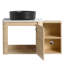 Meuble-lavabo mural 36 po avec lavabo d'art en céramique, tablettes de rangement et porte à fermeture en douceur pour salles de bain modernes