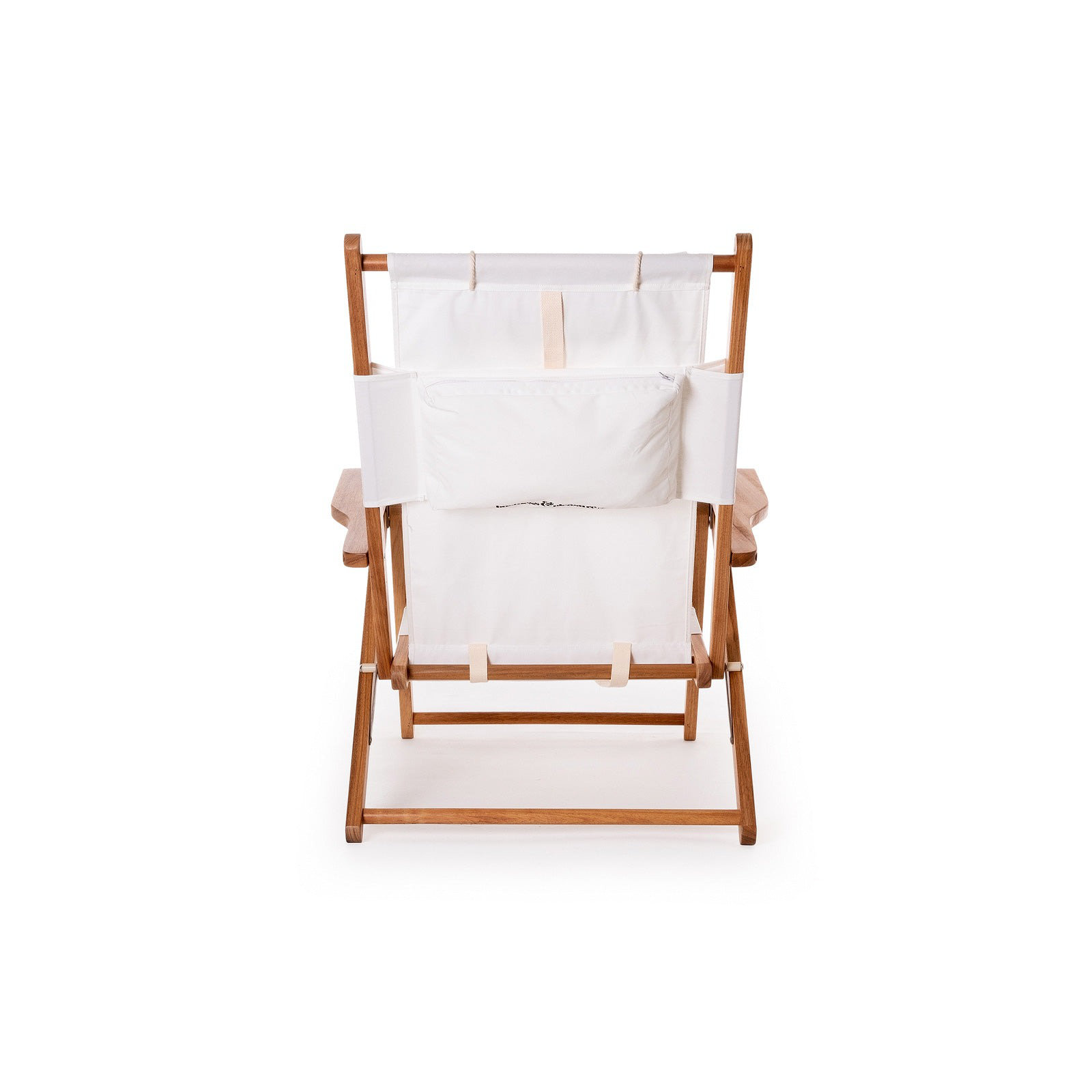 Reclining Beach Chair with Cushion, Antique White