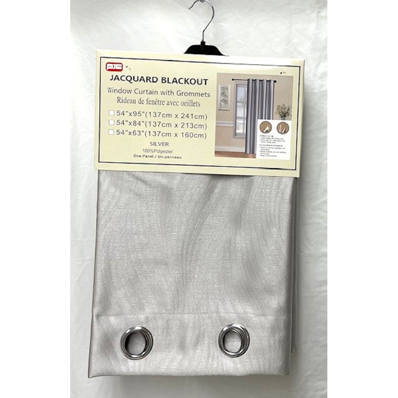 Rideau occultant en polyester Aaban, L 54 po x L 63 po, Argent