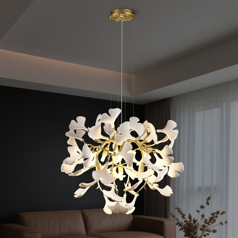 10-Light Dimmable LED Ceramic Chandelier