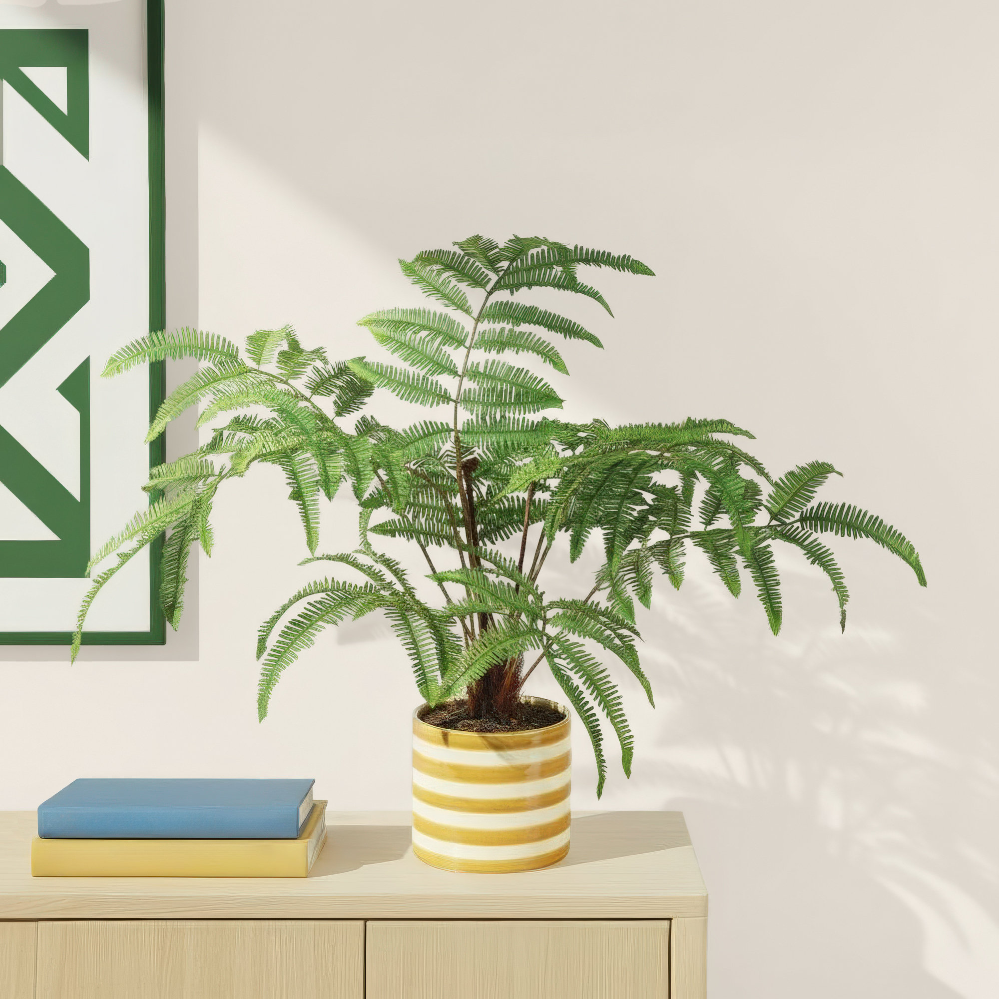 Georgia Faux Fern Plant, 29.5" H x 6.5" W x 7" D