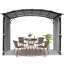 Pavillon de jardin pergola arqué avec abri de soleil imperméable auvent avec cadre en acier pour jardin-114653694