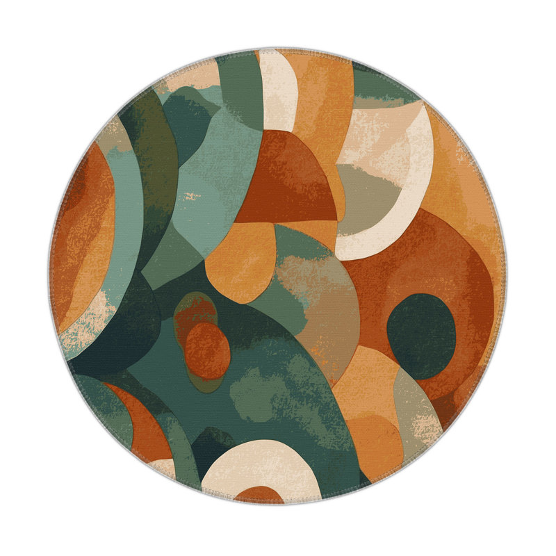 Pebble Paths Indoor And Outdoor Area Rug, Round 5'
