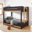 Lit superposé de style contemporain avec échelle latérale attachée et finition de joint d'insertion et de verrouillage pour les chambres modernes