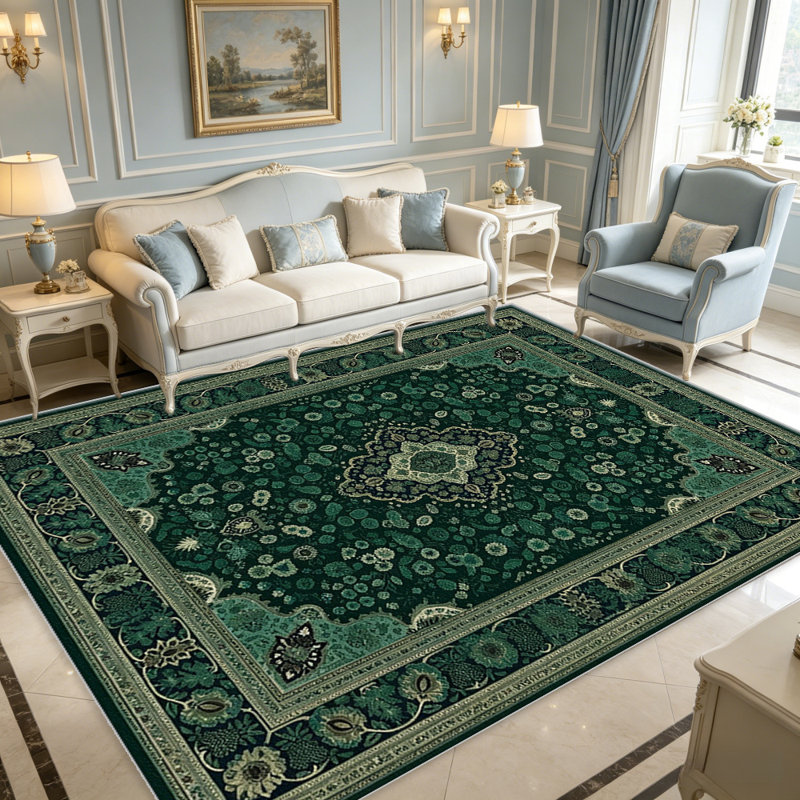 Emerald Dreamweave   area rugs for Living Room, Soft and Comfortable, Suitable for all seasons, easy to maintain, machine washable Indoor floor mat, Under Table Farmhouse suitable for Bedroom, Dining Room, Study,  Balcony, Home Decor Patio
