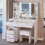 Table de meuble-lavabo de 41 po avec tiroir à gauche, tabouret rembourré, très grand miroir à DEL tactile, interrupteur 3 couleurs, rangement multi-couches à grande capacité, tendance et fonctionnel-116125944