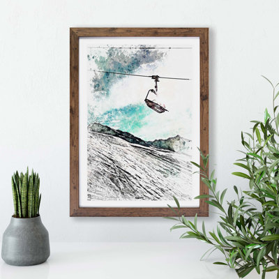 Ski Lift In The Alps In Abstract - Single Picture Frame Painting