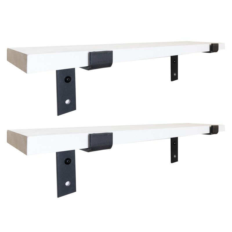 Emerald Lee 2 Piece Poplar Bracket Shelf, Gray, 1" H x 55" W x 7" D