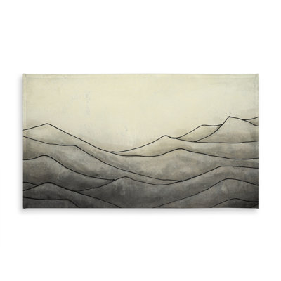 Desaturated Waves Tablecloth - Indoor/Outdoor Brown Mountains