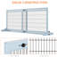 Barrière réglable pour animaux de compagnie, l 72 po x H 27,94 po, très large pour chiens et chats, fil d'acier en bois massif, couloir, barrière de porte, barrière bleu-gris - animaux de compagnie, entrées de blocs en douceur, installation facile