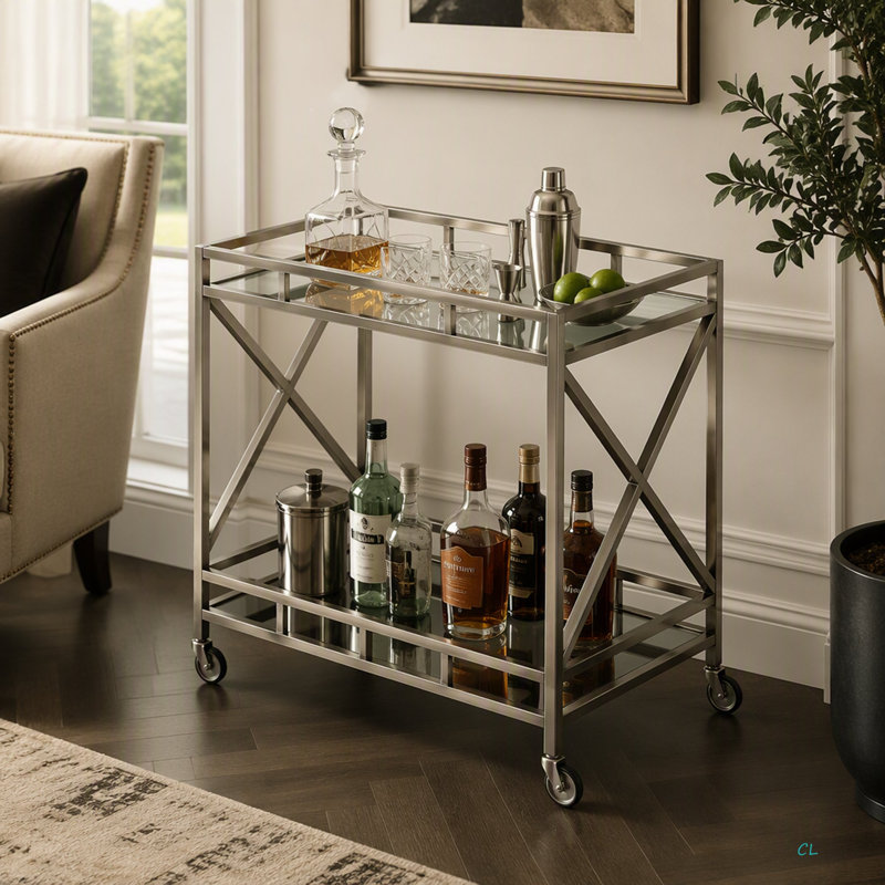 Matthue Metal Bar Cart