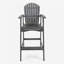 Tabourets de bar d'extérieur en bois d'acacia Adirondack, gris foncé