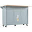 Îlot de cuisine pliable avec comptoir de 47,24 po x 33,15 po et tablette coulissante, chariot gris bleu-710121034
