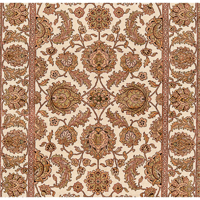 High-Quality Hand-Knotted Ivory Area Rug