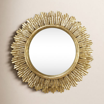 35" Mango Wood Accent Mirror