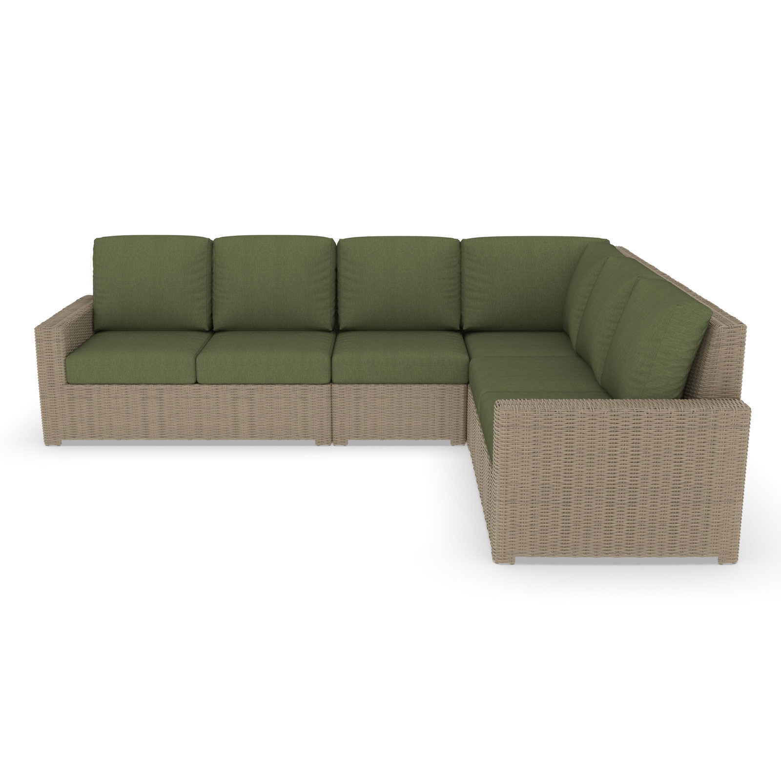 Henri 116" Sunbrella® Patio Sectional Set, Sunbrella Canvas Fern