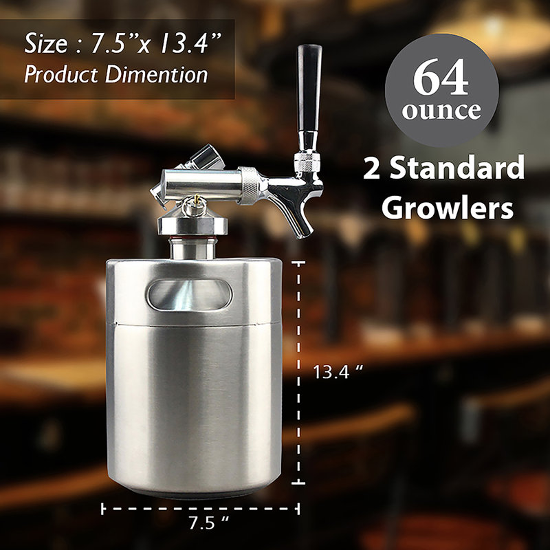 NutriChef 0.07 Cubic Feet Outdoor Single Tap Mini Keg Countertop Kegerator