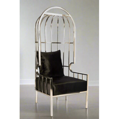 Nailsea 30.5" Wide Velvet Balloon Chair – High-Back Lounge Chair with Metal Frame and Plush Cushions