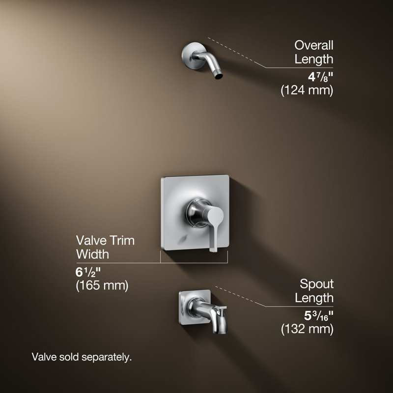 Venza Rite-Temp Bath And Shower Trim Kit, Without Showerhead, Polished Chrome