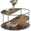 Table basse de style industriel de style industriel avec demi-tablette supérieure et demi-tablette à cadre thermolaqué avec trois tablettes et une table de bout - non incluses