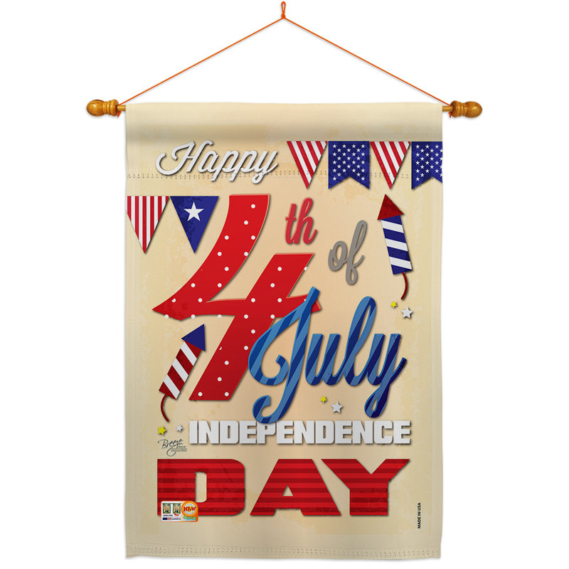 Coussin décoratif en polyester à 2 faces 40 x 28 po Happy 4th impressions Ensemble de drapeaux