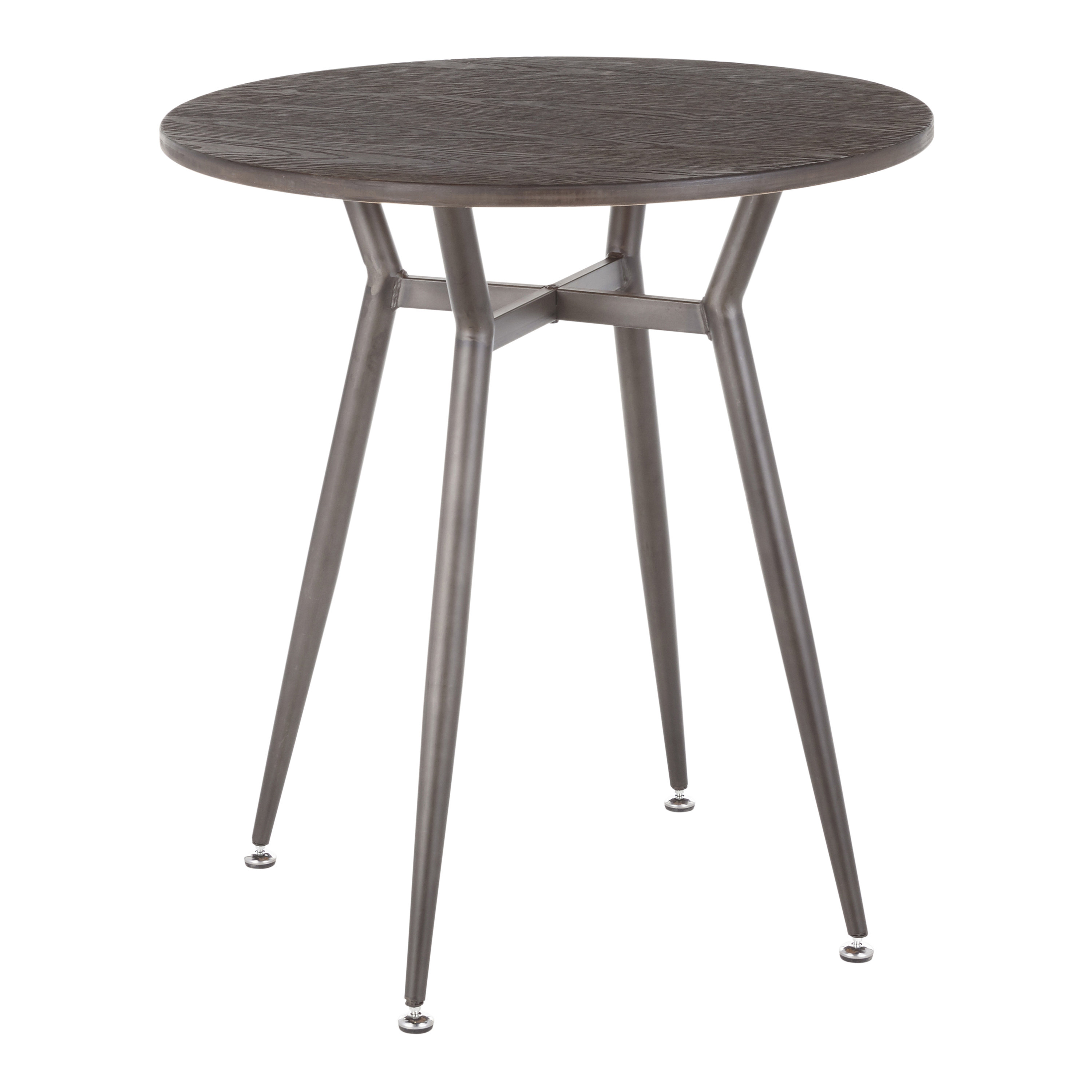Wade Logan® Palermo Round Solid Wood Top Metal Base Dining Table