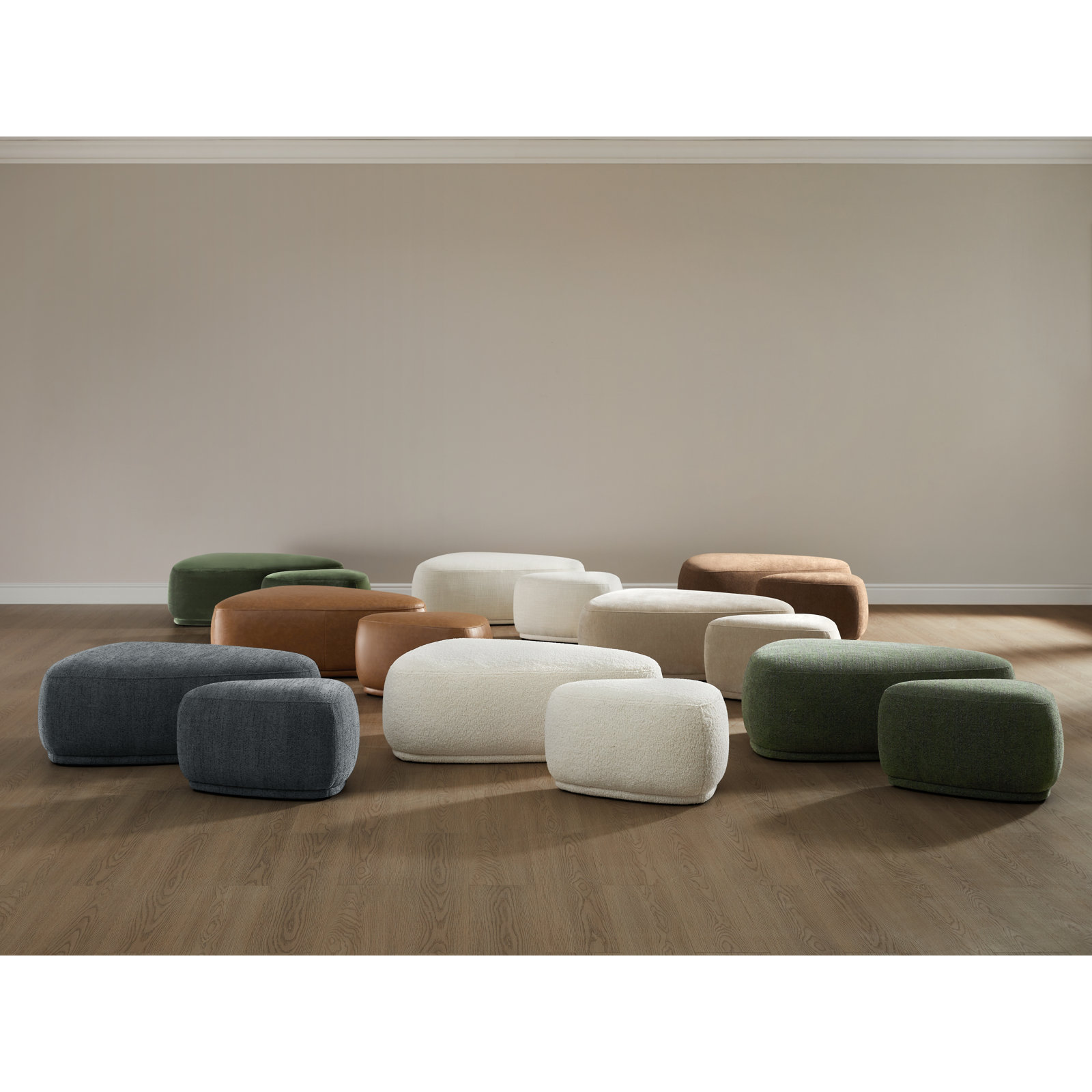 Adna 44" Ottoman Set, Capri Wicker Chenille