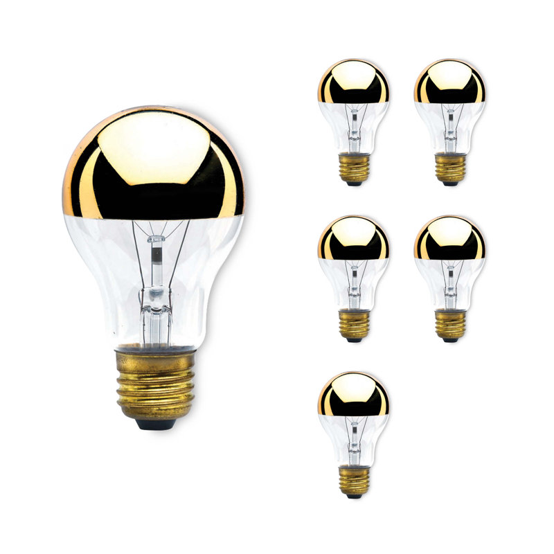 60 watts, bol argenté, ampoule incandescente A19 à intensité variable, blanc chaud
