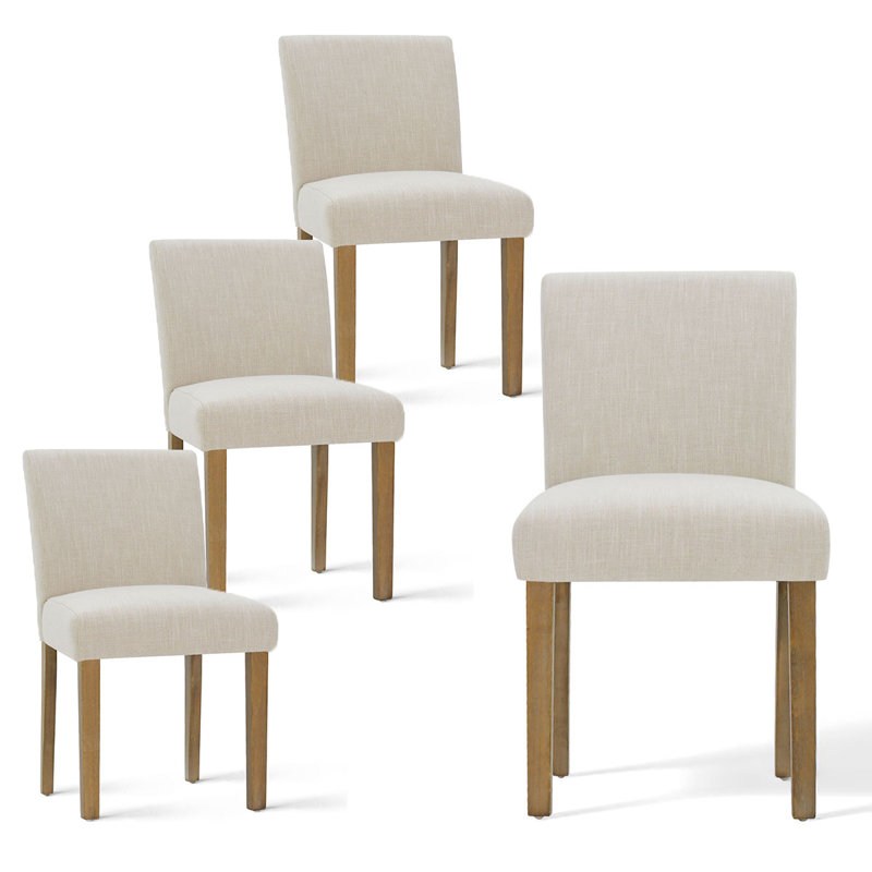 Encline 18.5" Stain Resistant Linen Dining Chair, Beige