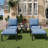 Outdoor Swivel Rocker Patio Chairs With Ottomans And Coffee Table 5 Pcs Bistro Set-229307989