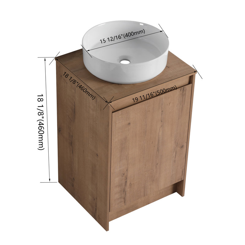 Ensemble de meuble-lavabo simple autoportant 20 "avec lavabo en céramique, Blanc