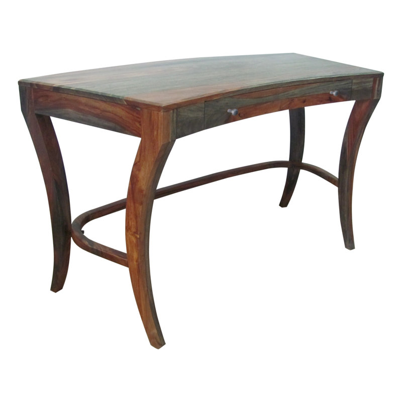 Pervin Curved Solid Wood Writing Desk