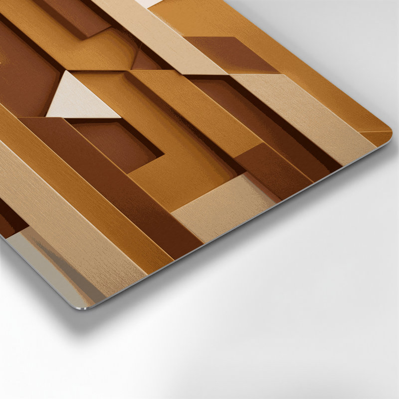 Abstrait formes 95, art mural en métal brun