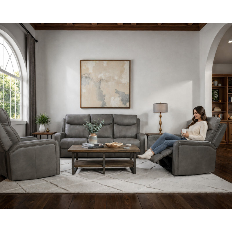 Nova Graphite Manual Glider Loveseat