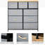 Commode de rangement 9 tiroirs pour chambre à coucher: commode chêne et gris. Spacieux, pliable, stable avec structure en acier et tiroirs de commode à surface en bois: pour la chambre à coucher. Vaste espace, fabrication sécuritaire
