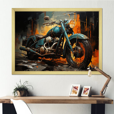 Yellow And Black Classic Motocycle Cruiser II - Motorcycle Wall Art