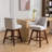 Counter Height Swivel Barstools,Upholstered Bar Stools Set Of 2, Fabric In Wine Red-884439095