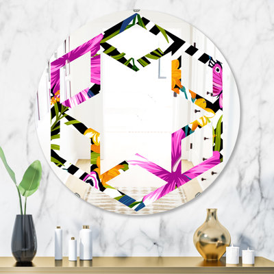 Miroir mural éclectique Foliage and Geometrics