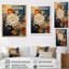 Reproduction d'aquarelle orange sarcelle tourbillon botanique IV-1238066217-1267162185-1267162178