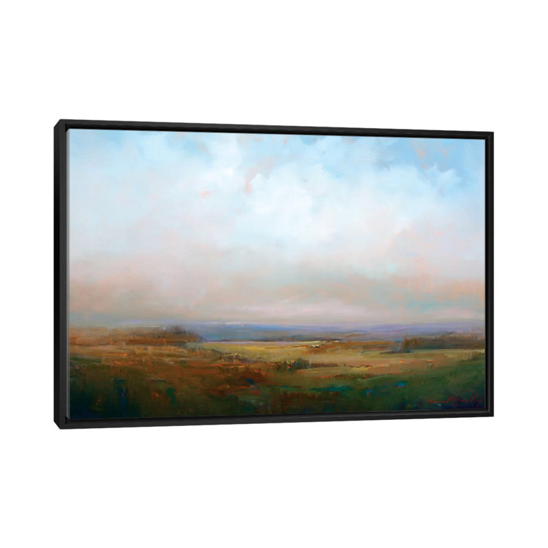 «Into the Foothills», reproduction de William McCarthy sur toile tendue, H 32 po x l 48 po x P 1,5 po, Toile avec cadre noir