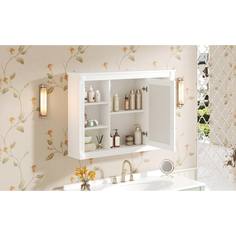Armoire de rangement murale avec miroir