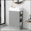 Meuble-lavabo de salle de bain en céramique durable avec lavabo et tablette réglable, parfait pour une utilisation à gauche ou à droite-1219467974