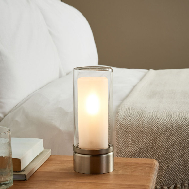 Glass Desk Lamp, Silver