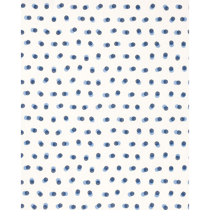 Tissu de broderie Taylor, Bleu/Ivoire