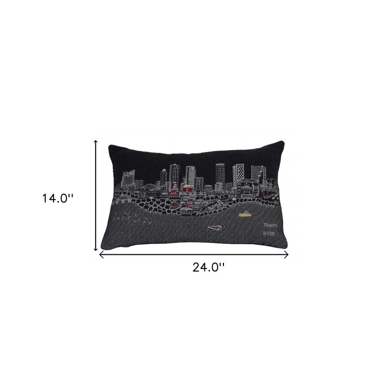 Coussin lombaire 25 po White Fort Worth, gris