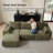 113.8" Modular Sectional Sofa with Movable Ottoman, 3-Seater L-Shaped Sofa with Deep Sea, Plush Chenille Boneless Cloud Couches for Living Room, No Assembly-31949277