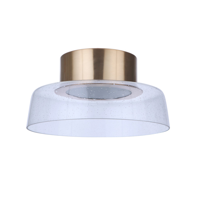 Plafonnier semi-encastré 1 lumière DEL Talisha, Laiton, H 5 po x l 10,5 po x P 10,5 po