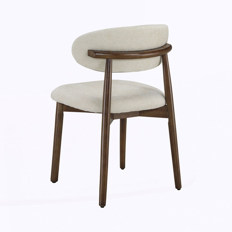 Ensemble de 4 chaises de salle à manger en bois massif, Beige, Beige